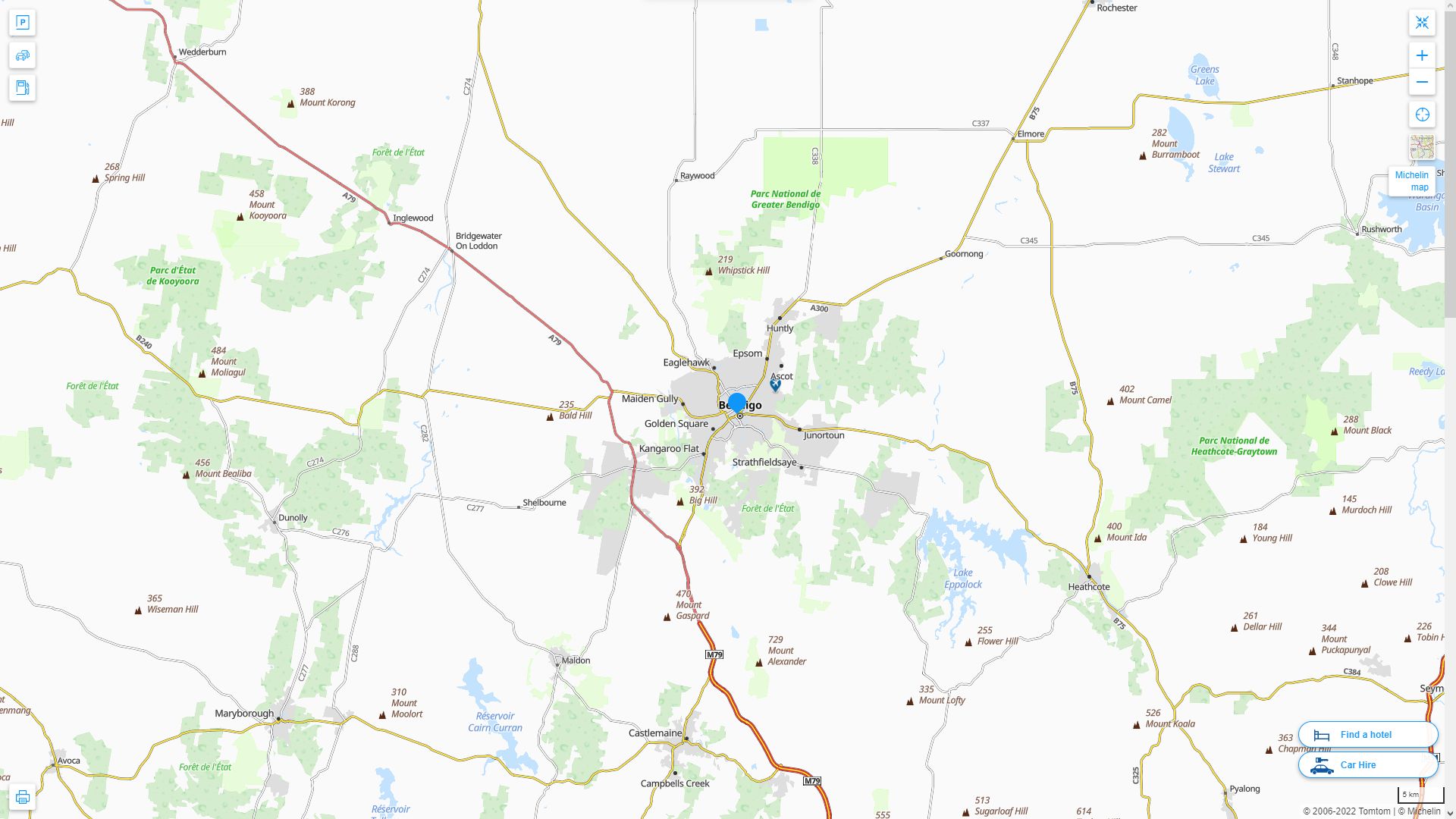 Bendigo Highway and Road Map